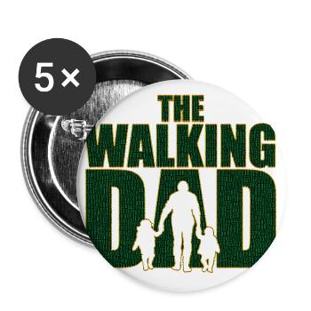 Le papa qui marche Code Père Code Cadeau de fête des pères - Lot de 5 grands badges (56 mm) - blanc - Devant