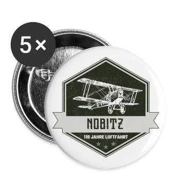 Ostthüringen Merch - Flughafen Nobitz - Buttons groß 56 mm (5er Pack) - Weiß - Vorne