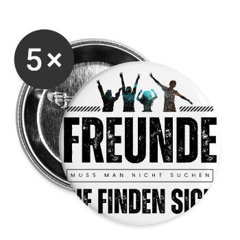 Beste Freunde FREUND Kumpel Kumpels - Buttons groß 56 mm (5er Pack) - Weiß - Vorne
