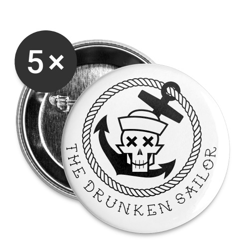 Drunken Sailor Captains Cap white - Buttons groß 56 mm (5er Pack)