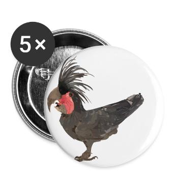 The palm cockatoo - Buttons large 2.2''/56 mm (5-pack) - white - Front
