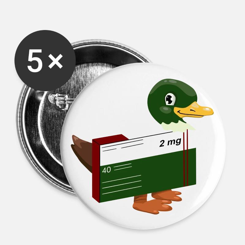 Funny duck - Buttons large 2.2''/56 mm (5-pack) - white