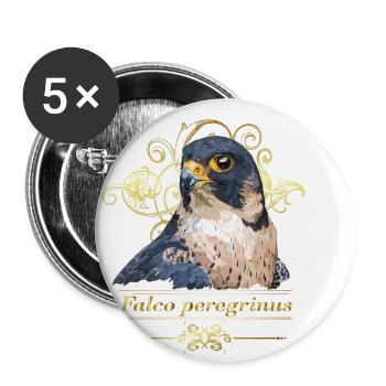 Wanderfalke - Buttons groß 56 mm (5er Pack) - Weiß - Vorne