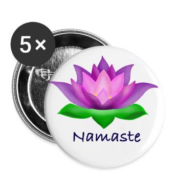 lotus - Lot de 5 grands badges (56 mm) - blanc - Devant