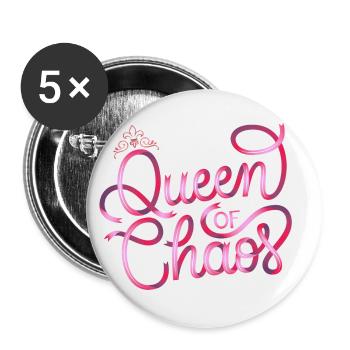 Chaos Queen - Buttons large 2.2''/56 mm (5-pack) - white - Front