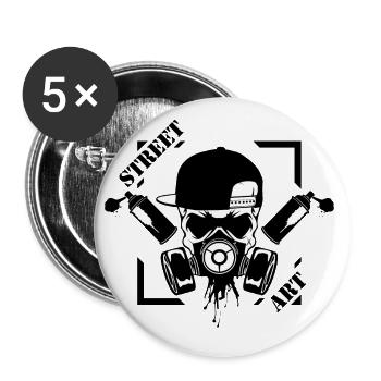 Street Art Sprayer - Buttons large 2.2''/56 mm (5-pack) - white - Front