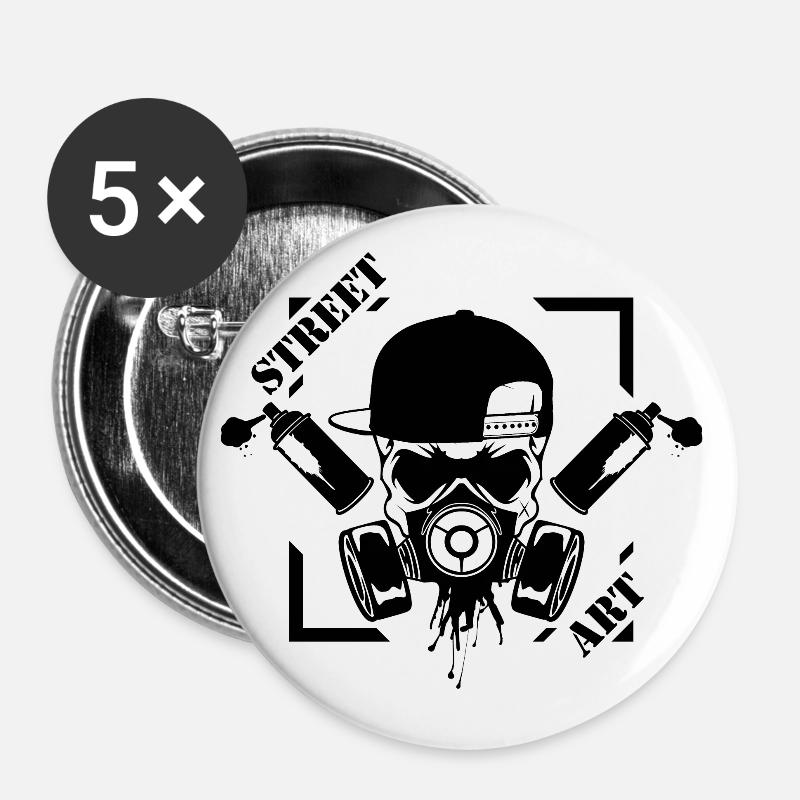 Street Art Sprayer - Buttons large 2.2''/56 mm (5-pack) - white