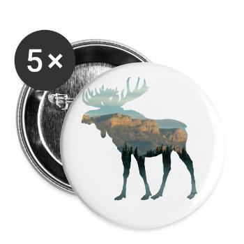 Autumn in elk - Buttons large 2.2''/56 mm (5-pack) - white - Front