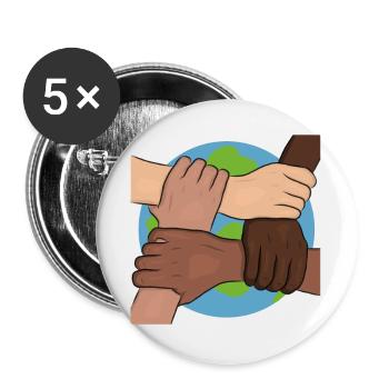 Peace - Buttons large 2.2''/56 mm (5-pack) - white - Front