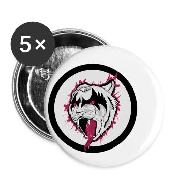 Tiger - Buttons groß 56 mm (5er Pack) - Weiß - Vorne