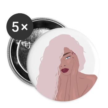 Sexy girl - Buttons large 2.2''/56 mm (5-pack) - white - Front