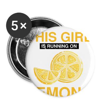 Lemon Design Lemonades Stand Boss Vente de citron - Lot de 5 grands badges (56 mm) - blanc - Devant
