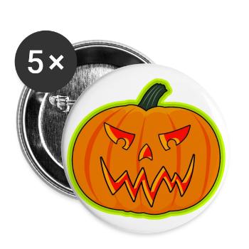 Creepy Pumpkin Face Lantern Costume Gift - Buttons large 2.2''/56 mm (5-pack) - white - Front