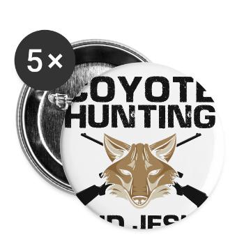 Conception de coyote pour les réacteurs de coyote - Lot de 5 grands badges (56 mm) - blanc - Devant