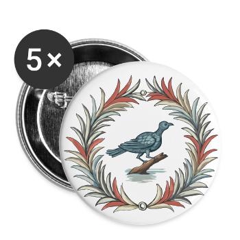 Die Nachtigall in Mårtes - Buttons groß 56 mm (5er Pack) - Weiß - Vorne