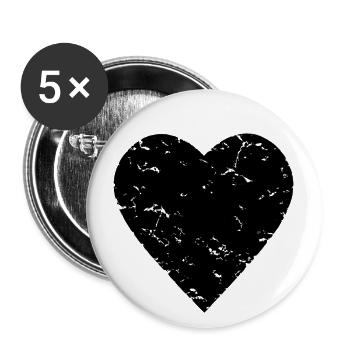 black heart - Black Lives Matter - gothic - Buttons large 2.2''/56 mm (5-pack) - white - Front