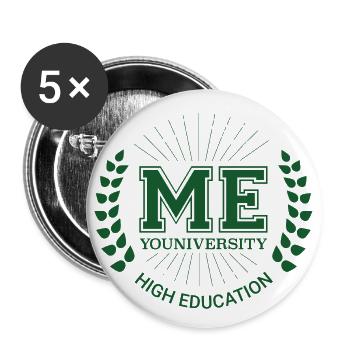 Me Youniversity - Lot de 5 grands badges (56 mm) - blanc - Devant