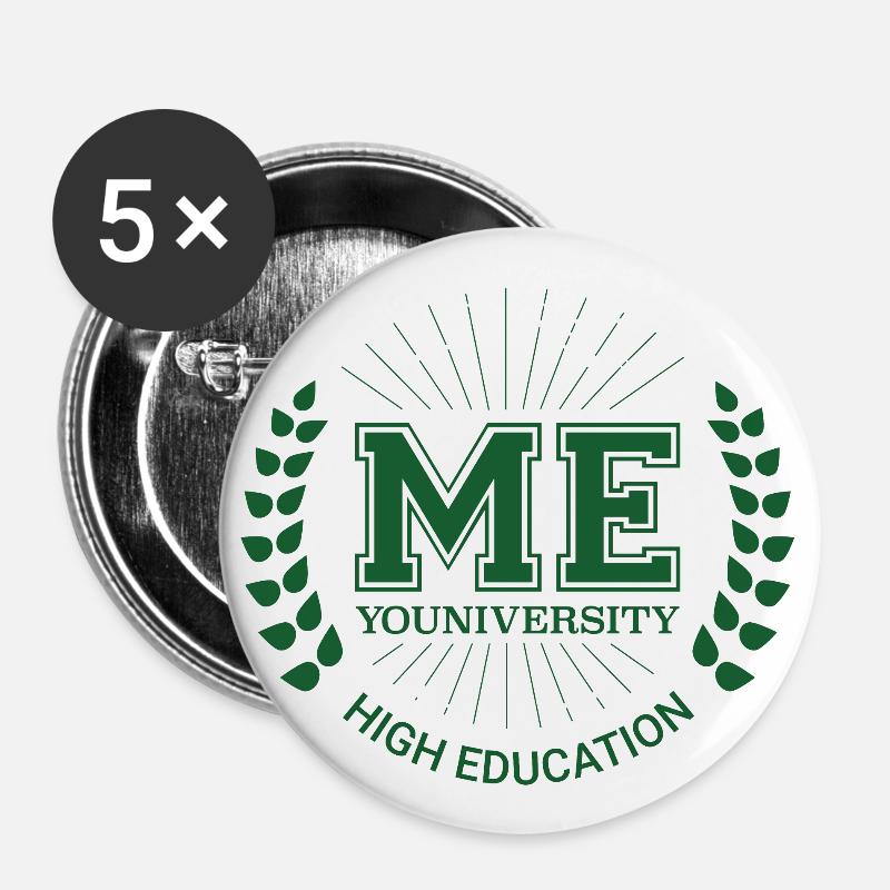 Me Youniversity - Buttons large 2.2''/56 mm (5-pack) - white