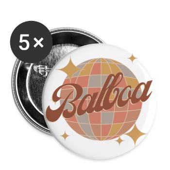 Balboa Dance Tanz Design Retro - Buttons large 2.2''/56 mm (5-pack) - white - Front