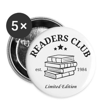 Readers Club Est 1984 Limited Edition Vintage - Buttons large 2.2''/56 mm (5-pack) - white - Front