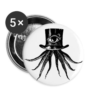 Octopus - Buttons groß 56 mm (5er Pack) - Weiß - Vorne