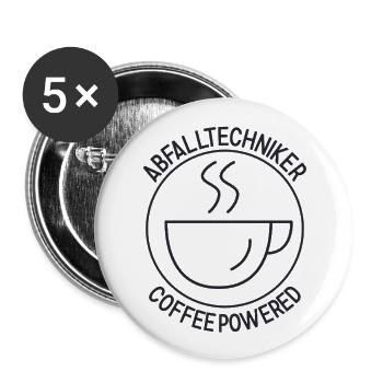 Waste Technician Coffee Powered - Buttons large 2.2''/56 mm (5-pack) - white - Front