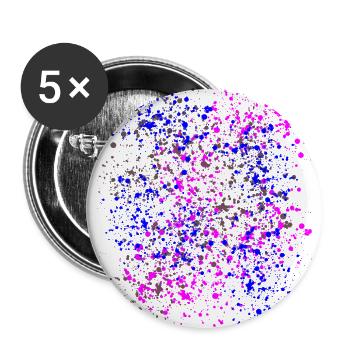 Color splashes - colorful splashes - confetti - Buttons large 2.2''/56 mm (5-pack) - white - Front