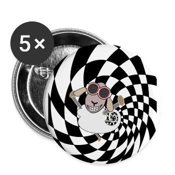 psychedelisches Schaf - Buttons groß 56 mm (5er Pack) - Weiß - Vorne