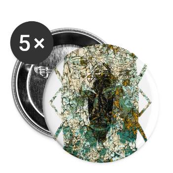 Masques africains (2) - Lot de 5 grands badges (56 mm) - blanc - Devant