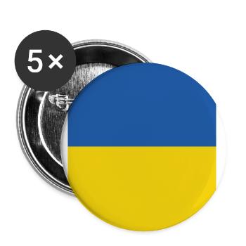 Solidarité avec l’Ukraine - Lot de 5 grands badges (56 mm) - blanc - Devant