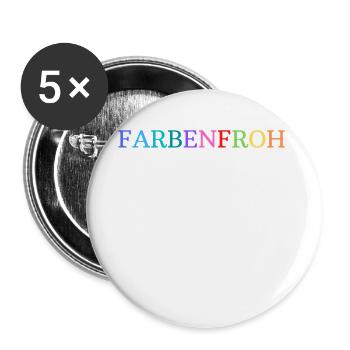 Farbenfroh - Buttons groß 56 mm (5er Pack) - Weiß - Vorne