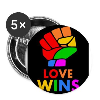 Love wins - Buttons large 2.2''/56 mm (5-pack) - white - Front