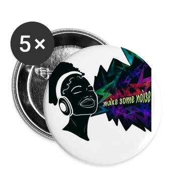 Party - Music - Buttons large 2.2''/56 mm (5-pack) - white - Front