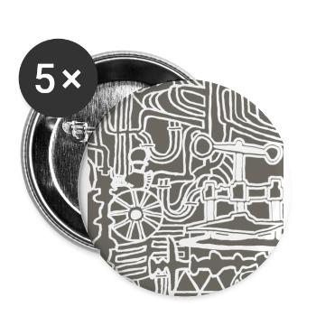 Pipes - Buttons large 2.2''/56 mm (5-pack) - white - Front
