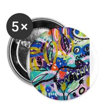 Abstract Chaos #9 original painting Design - Buttons large 2.2''/56 mm (5-pack) - white - Front