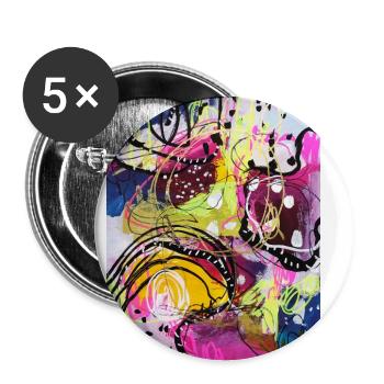 Abstract Chaos #18 original painting Design - Buttons large 2.2''/56 mm (5-pack) - white - Front