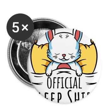 Rabbit Official Sleep Shirt for Fans of Rabbits - Buttons large 2.2''/56 mm (5-pack) - white - Front
