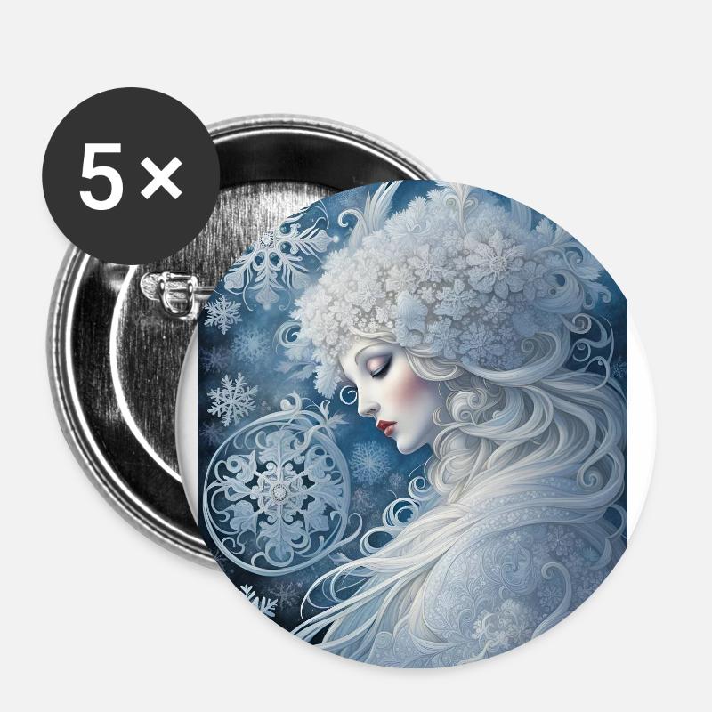 Winter's fifth-youngest daughter is called Dream - Buttons large 2.2''/56 mm (5-pack) - white