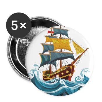 Sailing ship - Buttons large 2.2''/56 mm (5-pack) - white - Front