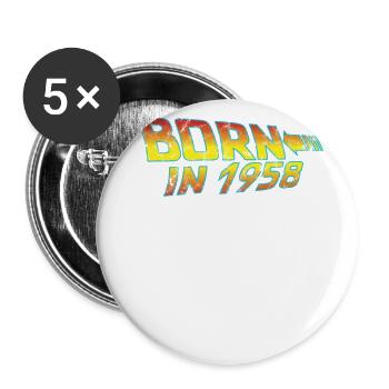 1958 Birthday Born in Back to Future - Buttons large 2.2''/56 mm (5-pack) - white - Front