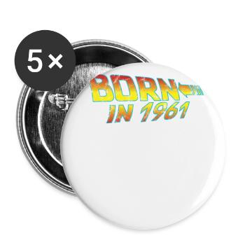 1961 Birthday Born in Back to Future - Buttons large 2.2''/56 mm (5-pack) - white - Front