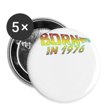 1976 Birthday Born in Back to Future - Buttons large 2.2''/56 mm (5-pack) - white - Front