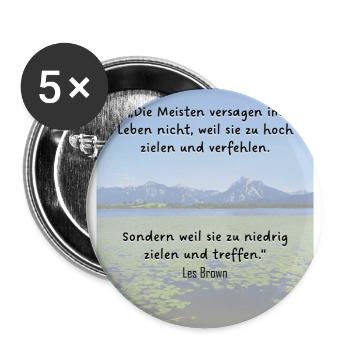 zielen und treffen - Buttons groß 56 mm (5er Pack) - Weiß - Vorne