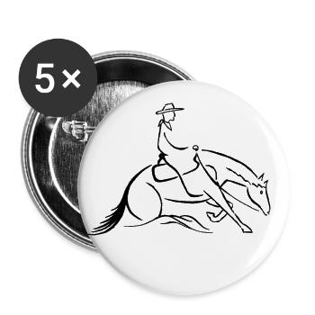 Westernreiter Slidingstop schwarz - Buttons groß 56 mm (5er Pack) - Weiß - Vorne
