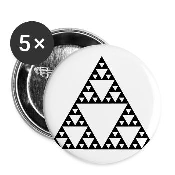 Sierpinski triangle, fractal, geometry,mathematics - Buttons large 2.2''/56 mm (5-pack) - white - Front