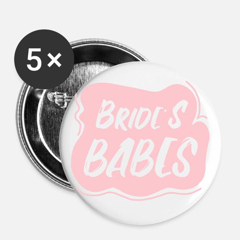 Bride's babes - Buttons large 2.2''/56 mm (5-pack) - white