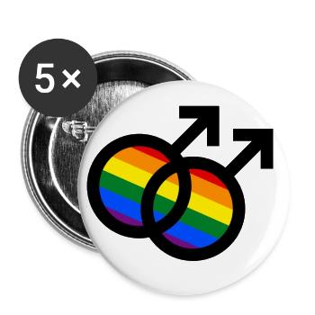 Gay Symbol Gay Gay Gift Flag Gay - Buttons large 2.2''/56 mm (5-pack) - white - Front