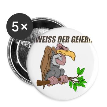 Weiss der Geier - Buttons groß 56 mm (5er Pack) - Weiß - Vorne