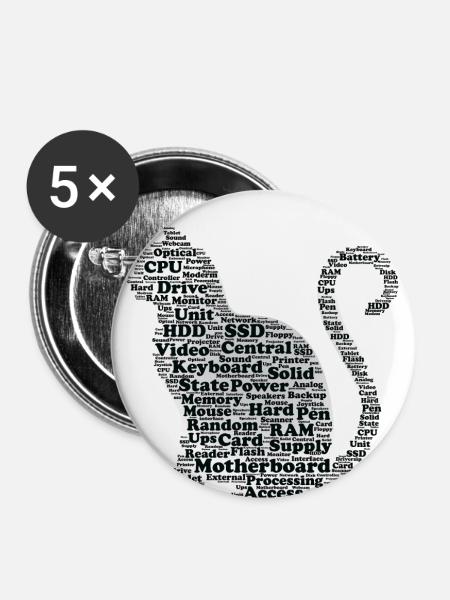 Hardware Cat - Buttons groß 56 mm (5er Pack) - Weiß