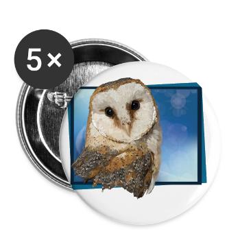 effraie des clochers - Lot de 5 grands badges (56 mm) - blanc - Devant